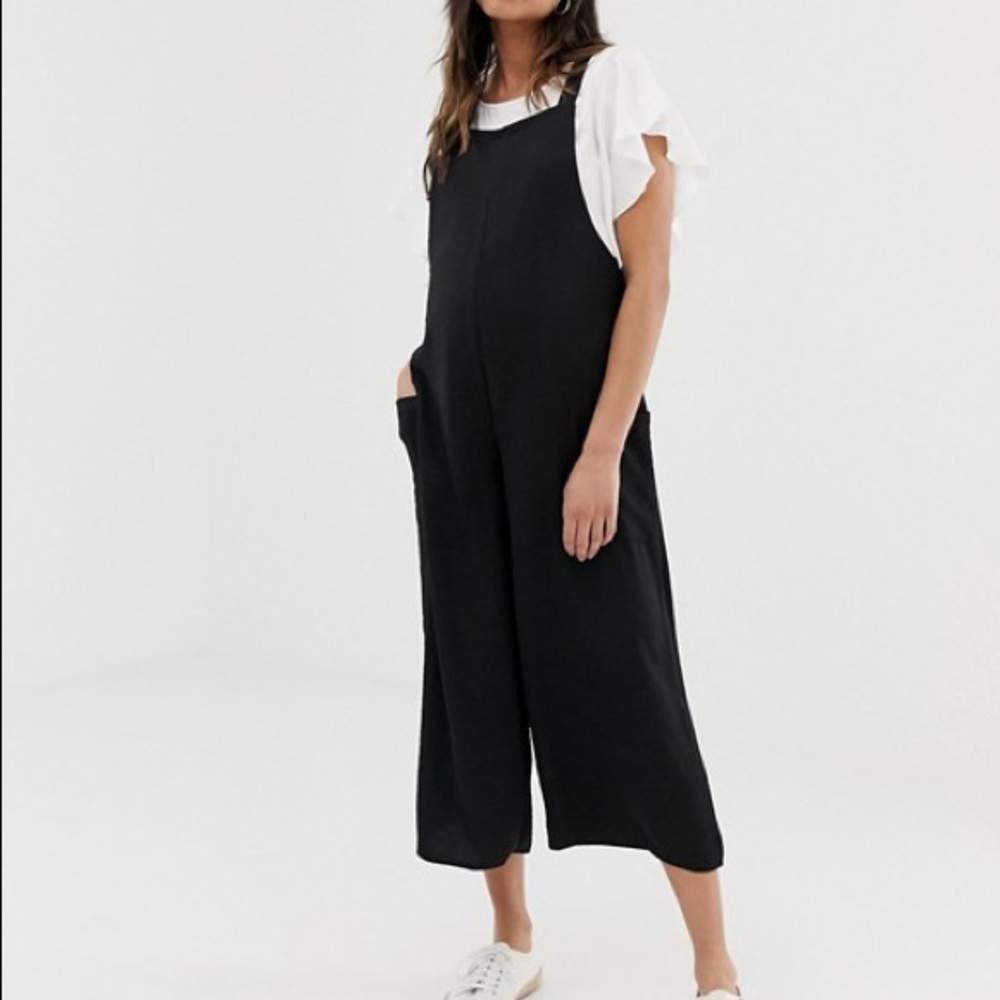 New Look Maternity Black Dunagree Jumpsuit
